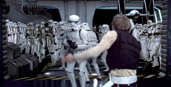 Han Solo Runs Into Stormtroopers